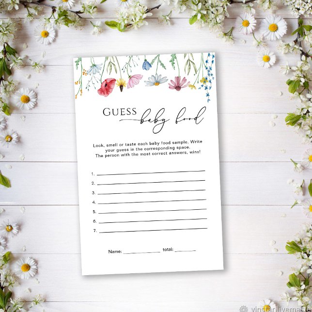 Papier Jeu de devinette de nourriture pour bébé Fleurs sa (Créateur téléchargé)