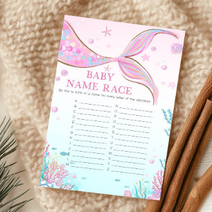Papier Jeu de devinette de prénom pour Baby Shower Sirène
