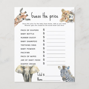Papier Jeu de devinette de prix - activité de baby shower