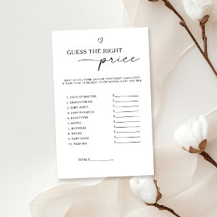 Papier Jeu de devinette de prix pour Baby Shower