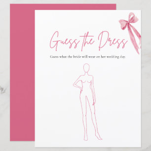Papier Jeu de devinette de robe de mariée à nœud rose pou