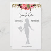 Papier Jeu de devinette de robe florale rose pour enterre (Devant / Derrière)