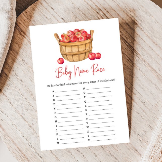 Papier Jeu de devinette du nom de bébé Shower Panier de p (Apple Baby Shower Game)