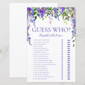 Papier Jeu de devinette floral violet pour enterrement de (Devant / Derrière)