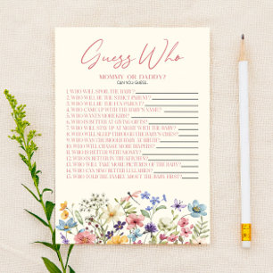Papier Jeu de devinette florale de fleur sauvage pour Bab