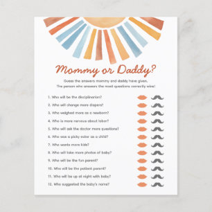 Papier Jeu de devinette Maman ou Papa Shower Bébé Sunshin