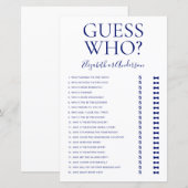 Papier Jeu de devinette Mariage Bleu Nuit (Devant / Derrière)