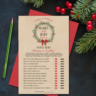 Papier Jeu de devinette pour Baby Shower de Noël Merry Li