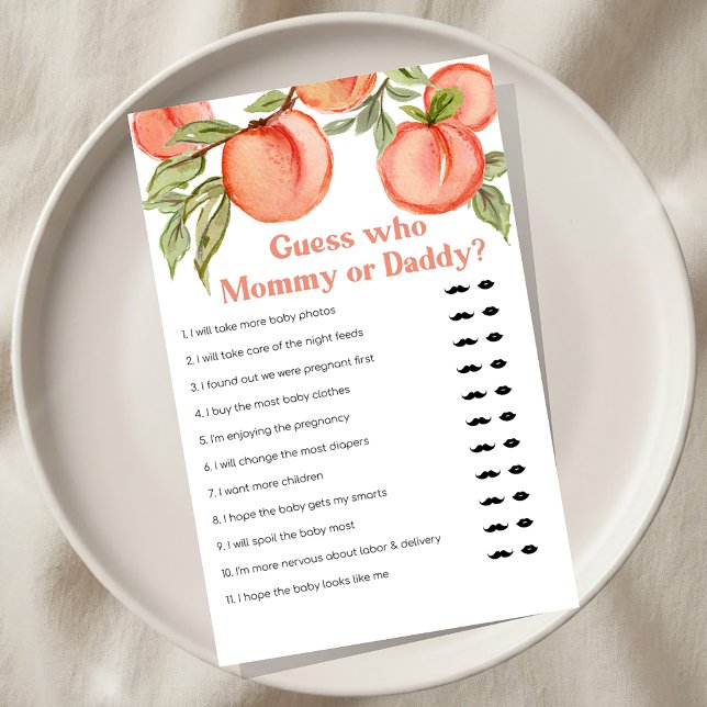 Papier Jeu de devinette pour Baby Shower 'Douce petite pê (Créateur téléchargé)