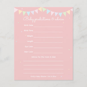 Papier Jeu de devinette pour Baby Shower fille avec un él