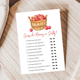 Papier Jeu de devinette pour Baby Shower Panier de pommes