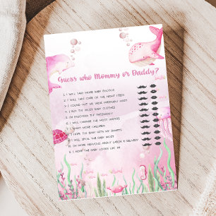 Papier Jeu de devinette pour Baby Shower Rose sous la mer