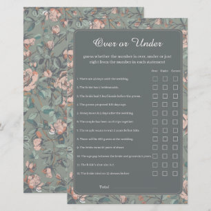 Papier Jeu de devinette pour Baby Shower Sage Rose Poussi