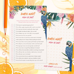 Papier Jeu de devinette pour Baby Shower sur le thème des