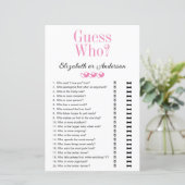Papier Jeu de devinette pour la fête de mariage (Debout devant)