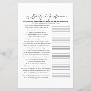 Papier Jeu de devinettes cochonnes pour enterrement de vi