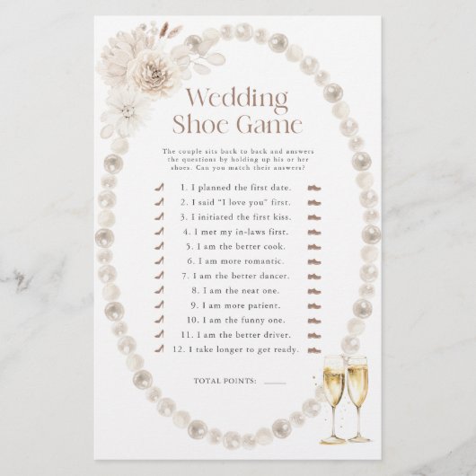 Papier Jeu de douche à chaussures mariage (Devant)