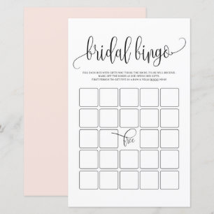 Papier Jeu de douche de bingo noir Script nuptiale