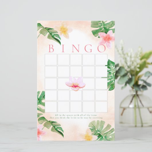 Papier Jeu de douche de bingo tropical (Debout devant)