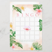 Papier Jeu de douche de bingo tropical (Devant / Derrière)