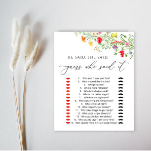 Papier Jeu de douche de mariée aux fleurs élégantes