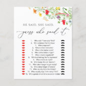 Papier Jeu de douche de mariée aux fleurs élégantes (Devant)