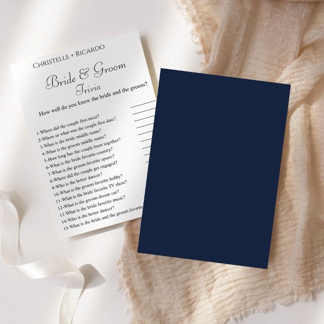 Papier Jeu de douche de mariée bleu marine (Créateur téléchargé)