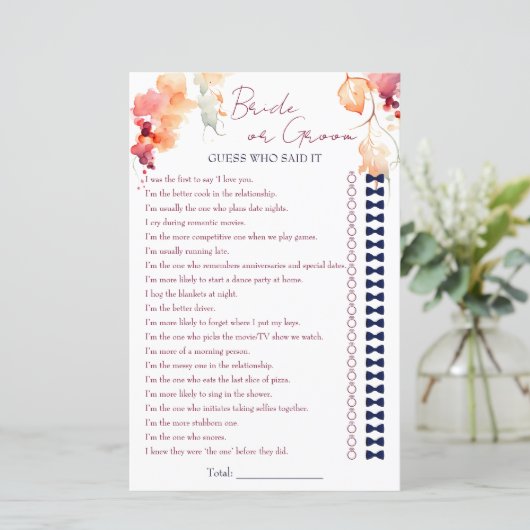 Papier Jeu de douche de mariée ou de mariée (Debout devant)
