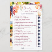 Papier Jeu de douche de mariée ou de mariée (Devant / Derrière)