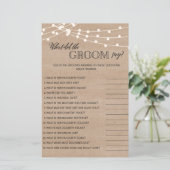 Papier Jeu de douche de mariée rustique que le marié a di (Debout devant)