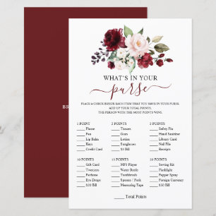 Papier Jeu de douche floral élégant Burgundy Blush