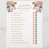 Papier Jeu de douche modifiable rose floral mariée salle (Devant)