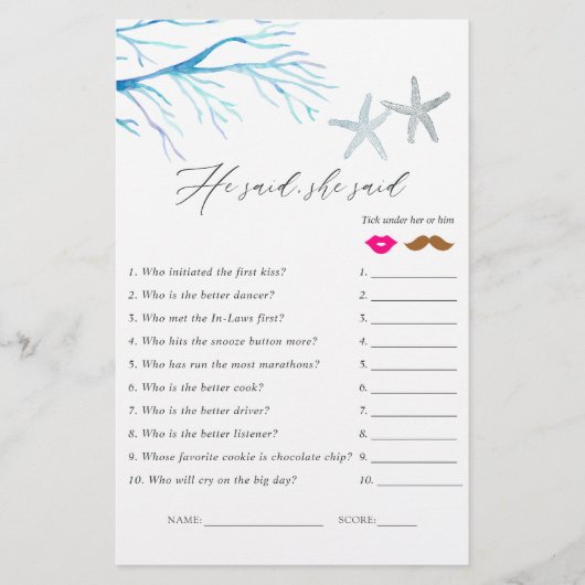 Papier Jeu de douche nautique aux algues (Devant)