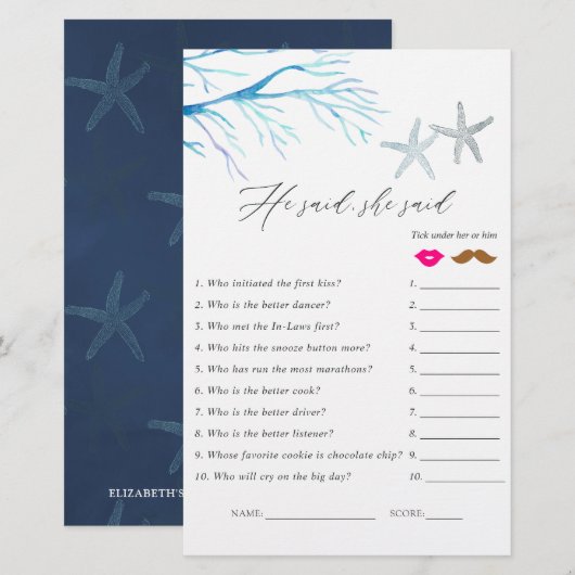 Papier Jeu de douche nautique aux algues (Devant / Derrière)