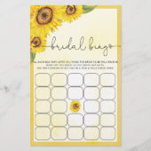 Papier Jeu de douche nuptiale de tournesol aquarelle (Devant)