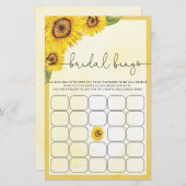 Papier Jeu de douche nuptiale de tournesol aquarelle (Devant / Derrière)