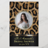 Papier Jeu de douche nuptiale léopard sauvage (Dos)