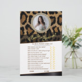 Papier Jeu de douche nuptiale léopard sauvage (Debout devant)
