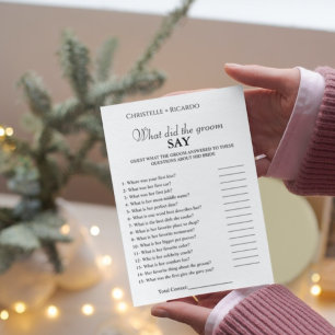 Papier Jeu de douche nuptiale pour mariée et mariée