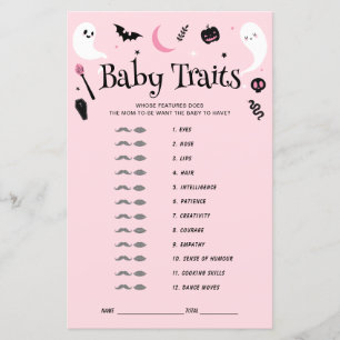 Papier Jeu de douche Pink Halloween Baby Traits