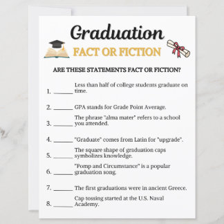 Papier Jeu de faits ou de fiction de remise des diplômes