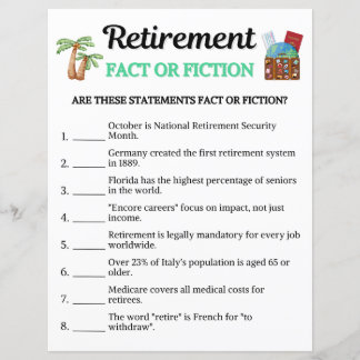 Papier Jeu de faits ou de fiction sur la retraite