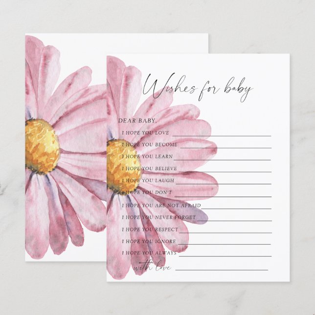 Papier Jeu de fête Daisy | vœux pour jeu de bébé (Devant / Derrière)