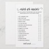 Papier Jeu de fête d'anniversaire Ever ou Never (Devant / Derrière)