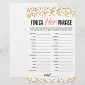 Papier Jeu de fête d'anniversaire Finir sa phrase (Devant / Derrière)