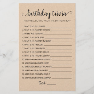 Papier Jeu de fête d'anniversaire modifiable avec anecdot