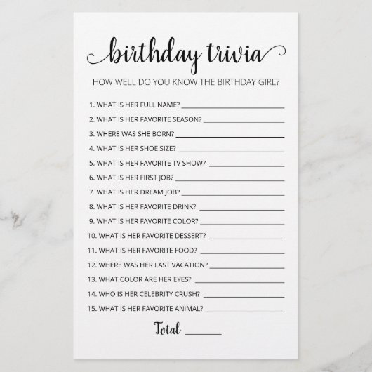 Papier Jeu de fête d'anniversaire modifiable avec anecdot (Devant)