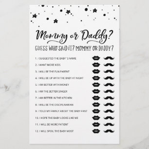 Papier Jeu de fête de baby shower "Maman ou Papa" modifia