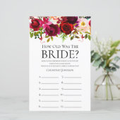 Papier Jeu de Fête de Mariage Floral de Bourgogne (Debout devant)