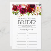 Papier Jeu de Fête de Mariage Floral de Bourgogne (Devant / Derrière)